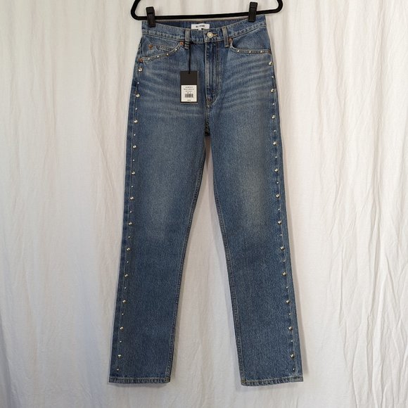 RE/DONE Moonstone Stud 70s Straight Jeans Size 26 - Picture 3 of 16